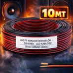 Poke 10 Metre 2X0.75MM Siyah Kırmızı Çizgili Elektrik Ses Hoparlör Kablosu