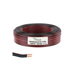 Poke 100 Metre 2x0,75mm Siyah Kırmızı Çizgili Elektrik Ses ve Hoparlör Kablosu Kordon