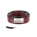 Poke 100 Metre 2x1,5mm Siyah Kırmızı Çizgili Elektrik Ses ve Hoparlör Kablosu Kordon