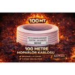 Poke 100 Metre Elektrik - LED - Hoparlör Kablosu 2x0.75 mm – Dayanıklı ve Esnek Beyaz Kordon Kablo