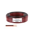 Poke 50 Metre 2x0,50mm Siyah Kırmızı Çizgili Elektrik Ses Ve Hoparlör Kablosu Kordon