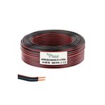 Poke 50 Metre 2x1,5mm Siyah Kırmızı Çizgili Elektrik Ses ve Hoparlör Kablosu Kordon