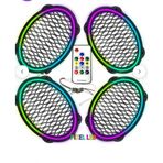 Poke Pk-5653 4 Adet Oval Oto Hoparlör Kapağı Kumandalı Pixel Ledli Rgb Animasyonlu Kapak