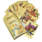 Pokemon Vmax Gold Card TCG DX GX Altın Esnek Oyuncu & Koleksiyon Pokemon Kartı 10 Adet Cep Paket