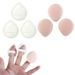 Pokinge 6 adet Mini Parmak Pufları, Yumuşak Parmak Pudra Puf Mini Makyaj Sünger Kozmetik Başparmak Yastık Kapatıcı Krem, Allık, Vurgulayıcı, Göz Altı Ayarı