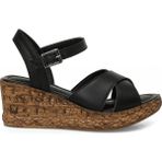 Polaris 327095.Z Siyah Kadın Dolgu Topuk Sandalet