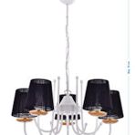 Polat Aydınlatma Tuğra 5 Li Avize Beyaz-siyah Şapkalı