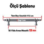 Polavit 128 Mm Gri (Sert Plastik) Mobilya Çekmece Mutfak Dolap Dolabı Kulpu Kulbu Kulpları (10 Adet)