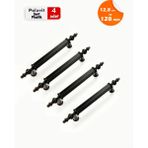 Polavit Mobilya Çekmece Mutfak Dolap Dolabı Kulpu Kulbu 128 mm Siyah Sert Plastik Kulpları - 6 Adet