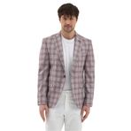 Polembia Erkek Bordo Poliviskon Kumaşlı Slim Fit Mono Yaka Spor Blazer Ceket Bordo 58