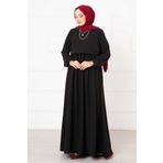 POLENSS Bolero Görünümlü Tesettür Elbise - Siyah