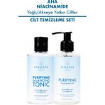 Polente Natural Yağlı ve Akneye Yatkın Ciltler AHA ve Niacinamide Arındırıcı Cilt Temizleme Seti