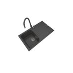 POLEX Cristalüx Granit Eviye P-02+Swan-3 Antrasit