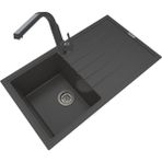 POLEX Cristalüx Granit Eviye P-03+Luxury Antrasit