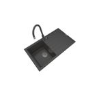 POLEX Cristalüx Granit Eviye P-03+Swan-3 Antrasit