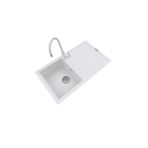 POLEX Cristalüx Granit Eviye P-03+Swan-3 Beyaz