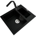 POLEX Cristalüx Granit Eviye P-04+Luxury Siyah