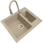 POLEX Cristalüx Granit Eviye P-04+Spiralli Bej