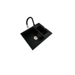 POLEX Cristalüx Granit Eviye P-04+Spiralli Siyah