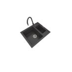 POLEX Cristalüx Granit Eviye P-04+Swan-3 Antrasit
