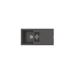 POLEX Cristalüx Granit Evye P-01 Antrasit 1,5 Gözlü Tezgah Altı Ve Tezgah Üstü Mutfak Evyesi 99x49,5cm