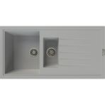 POLEX Cristalüx Granit Evye P-01 Gri 1,5 Gözlü Tezgah Altı Ve Tezgah Üstü Mutfak Evyesi 99x49,5cm