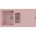 POLEX Cristalüx Granit Evye P-01 Pembe 1,5 Gözlü Tezgah Altı Ve Tezgah Üstü Mutfak Evyesi 99x49,5cm