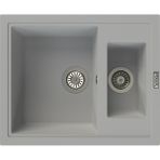 POLEX Cristalüx Granit Evye P-04 Gri 1,5 Gözlü Tezgah Altı Ve Tezgah Üstü Kare Mutfak Evyesi 59,5x49cm