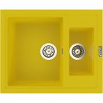 POLEX Cristalüx Granit Evye P-04 Sarı 1,5 Gözlü Tezgah Altı Ve Tezgah Üstü Kare Mutfak Evyesi 59,5x49cm