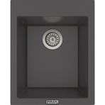 POLEX Cristalüx Granit Evye P-05 Antrasit Tezgah Altı Ve Tezgah Üstü Kare Mutfak Evyesi 41x51cm