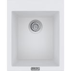 POLEX Cristalüx Granit Evye P-05 Beyaz Tezgah Altı Ve Tezgah Üstü Kare Mutfak Evyesi 41x51cm
