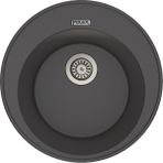 POLEX Cristalüx Granit Evye P-06 Antrasit Tezgah Altı Ve Tezgah Üstü Oval Mutfak Evyesi 51,5x51,5cm