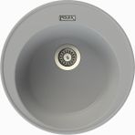 POLEX Cristalüx Granit Evye P-06 Gri Tezgah Altı Ve Tezgah Üstü Oval Mutfak Evyesi 51,5x51,5cm