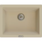 POLEX Cristalüx Granit Evye P-09 Bej Tezgah Altı Ve Tezgah Üstü Kare Mutfak Evyesi 55,5x43,5cm
