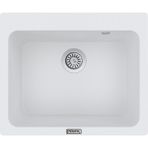 POLEX Cristalüx Granit Evye P-N60 Beyaz Tezgah Altı Ve Tezgah Üstü Kare Mutfak Evyesi 61,5x51,8cm