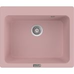 POLEX Cristalüx Granit Evye P-N60 Pembe Tezgah Altı Ve Tezgah Üstü Kare Mutfak Evyesi 61,5x51,8cm
