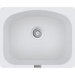 POLEX Cristalüx Granit Evye P-OL60 Beyaz Tezgah Altı Ve Tezgah Üstü Kare Mutfak Evyesi 60x49,5cm
