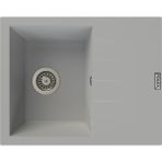 POLEX Cristalüx Granit Evye P-S60 Gri Tezgah Altı Ve Tezgah Üstü Kare Mutfak Evyesi 60,5x49,5cm