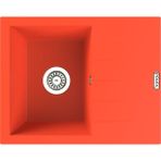 POLEX Cristalüx Granit Evye P-S60 Turuncu Tezgah Altı Ve Tezgah Üstü Kare Mutfak Evyesi 60,5x49,5cm