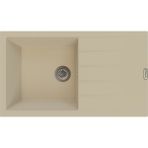 POLEX Cristalüx Granit Evye P-SX1 Bej Tezgah Altı Ve Tezgah Üstü Mutfak Evyesi 86x49,5cm