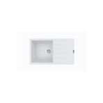POLEX Cristalüx Granit Evye P-SX1 Beyaz Tezgah Altı Ve Tezgah Üstü Mutfak Evyesi 86x49,5cm
