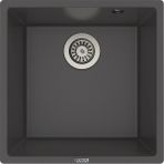 POLEX Cristalüx Granit Evye P-X40 Antrasit Tezgah Altı Ve Tezgah Üstü Kare Mutfak Evyesi 53,8x44cm