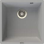 POLEX Cristalüx Granit Evye P-X40 Gri Tezgah Altı Ve Tezgah Üstü Kare Mutfak Evyesi 53,8x44cm