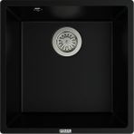 POLEX Cristalüx Granit Evye P-X40 Siyah Tezgah Altı Ve Tezgah Üstü Kare Mutfak Evyesi 53,8x44cm