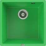 POLEX Cristalüx Granit Evye P-X40 Yeşil Tezgah Altı Ve Tezgah Üstü Kare Mutfak Evyesi 53,8x44cm