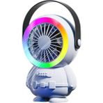 Polham 1500MAH Şarjlı Rgb Işıklı Taşınabilir Süper Hızlı Serinletici Vantilatör, Masaüstü El Fanı, POL11 - Beyaz