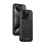 Polham 3in1 iPhone 15 Pro İle Uyumlu Deri Kılıf, Kartlık ve Stant, Kamera Korumalı Cüzdanlı Kılıf