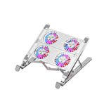 Polham 4 Fanlı Rgb Işıklı Laptop Soğutucu Stand, 7 Kademeli Yükseklik Ayarlı Portatif Taşınabilir Stand