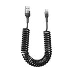 Polham 5a 66w Spiral Usb To Type C Şarj Ve Data Kablosu,1-1,5 Metre Kısayıp Uzayabilen Elastik Kablo 1 Adet