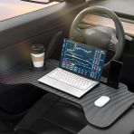 Polham 70x40 Cm Tesla Model Ve Model Y İle Uyumlu Araç İçi Masa,bardaklıklı Yemek Ve Çalışma Tepsisi